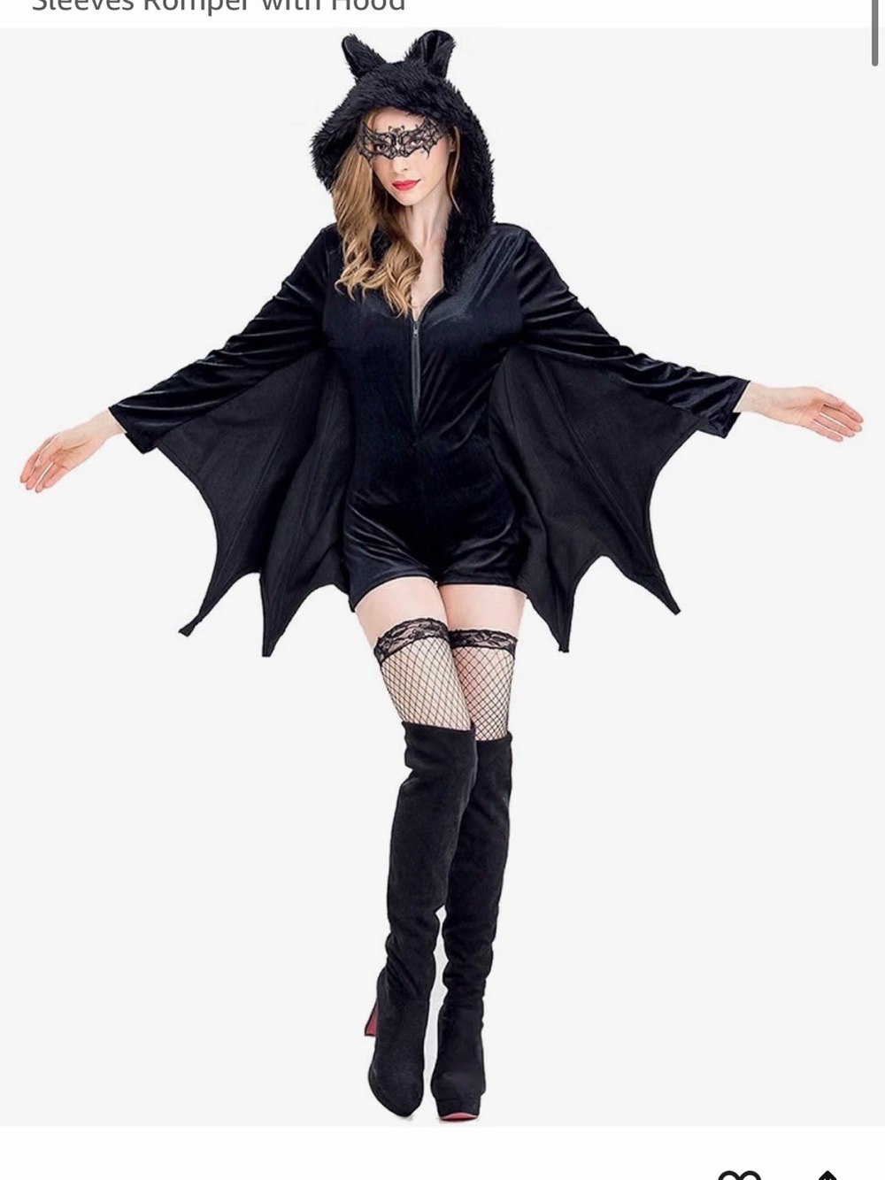 Black Bat Hooded Romper - Women's Intimates & Sleepwear